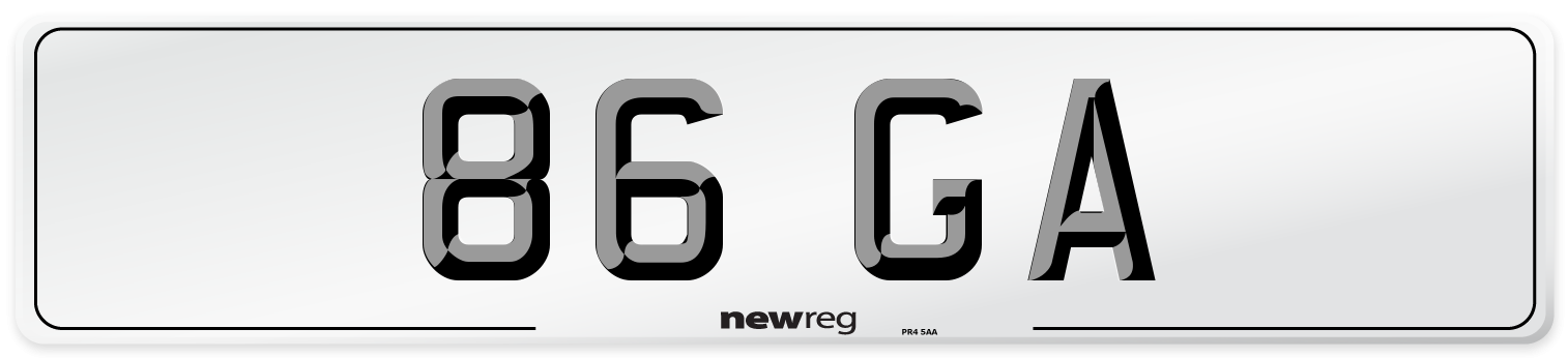 86 GA Number Plate from New Reg